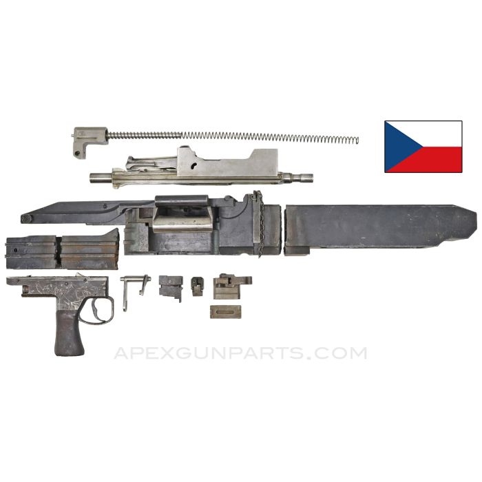 BESA MG Parts Set w/Torch Cut Receiver Pieces, British Issue, 7.92x57mm *Good* 