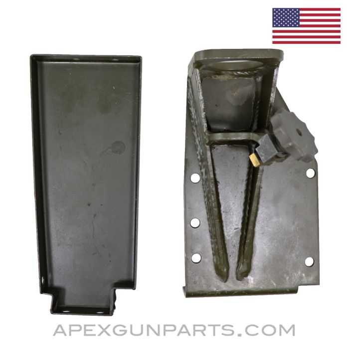 M48 Dashboard Machine Gun Mount for MB / GPW /  Jeep , Missing Bracket & Leg, Green Painted Steel *NEW*