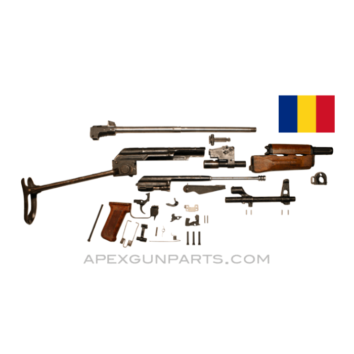 Romanian M65 AKM Underfolder Parts Set w/ U.S. Barrel Assembly, *Good* 