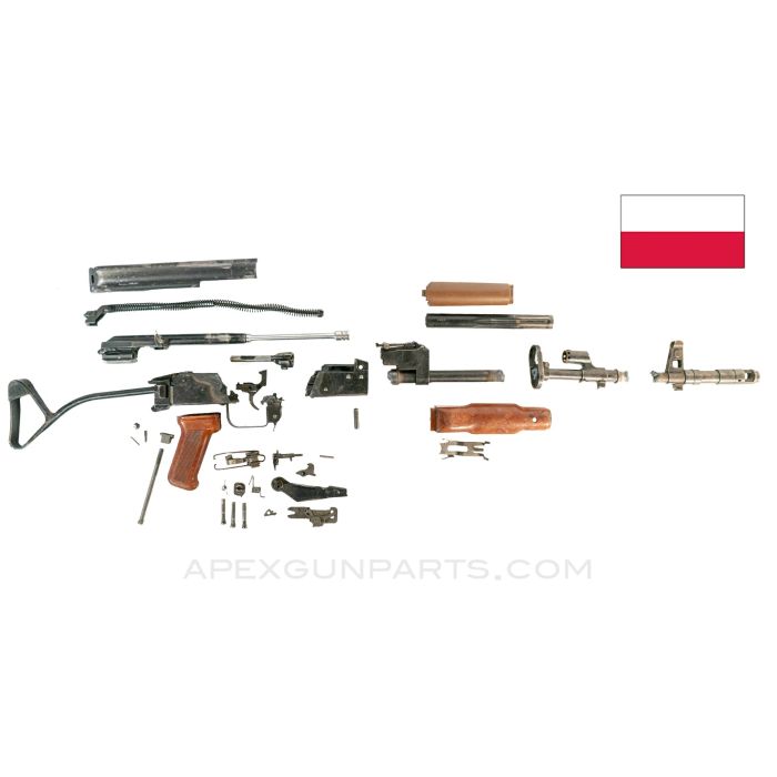 Polish AK-74 (Wz.88) Tantal Parts Kit, Side Folding Stock, 5.45x39 *Good* ONE-OFF