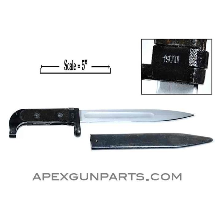 Polish AK47 Type 1 Bayonet & Scabbard Dated 1970