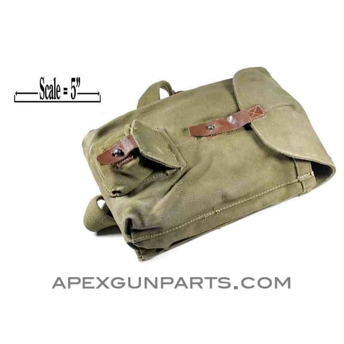Romanian AK47 Four-40rd Magazine Divided Pouch, Green Canvas