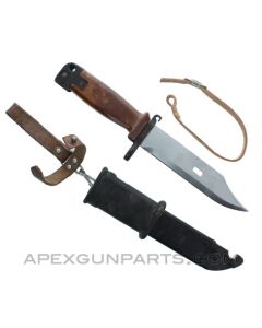 Polish AK-47 Type 3 Bayonet & Scabbard w/Leather Hanger, *Very Good*