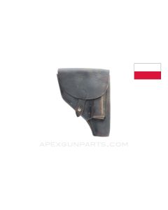 Polish P64 Leather Pistol Holster, w/Attachments on Back for Cross Strap, *Good*