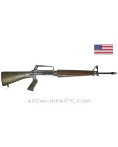 Colt 601 M16 Upper Assembly, 20" Barrel, w/Pistol Grip & Buttstock, Brown, Duckbill Flash Hider *Good* 