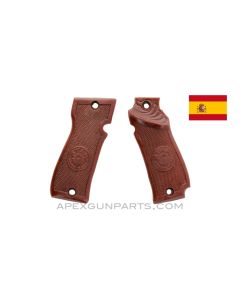 STAR Model S Grip Set, Brown Plastic, Checkered, *Good* 