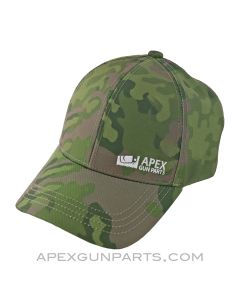 APEX Retro Snapback Cap, German "Partizan" Green Camouflage Pattern *NEW* 