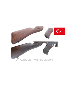 Turkish Thompson M1A1 Lower Receiver Assembly, w/ Replacement Butt & Pistol Grip, Full-Auto, .45 ACP, *Good*