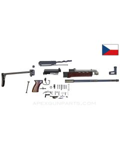 Czech VZ-58 Side Folder Parts Kit ,15.5 Inch Barrel, Stripped Upper Handguard, No Piston Stop and Detent Pin, Mixed Finish, 7.62x39 *Good*
