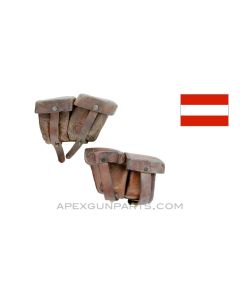 Steyr M95 Magazine Pouch Set, Left & Right, Leather, *Good*