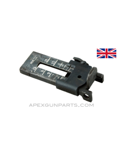 Enfield #4 MK 3 Rear Sight Leaf, With Slider, Early Style Stamped, *Good*