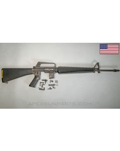 Colt Armalite Model 01 AR15 / M16A1 Parts Kit, 20" Barrel, Triangle Handguards, A2 Stock, 5.56 *Good*