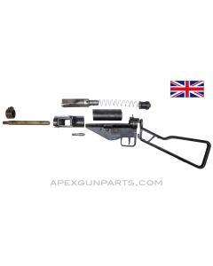 STEN Mk 3 SMG Parts Set With 7.75" Barrel, Early Skeleton Stock, 9mm Luger, *Very Good*
