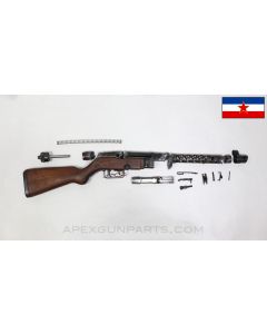 M49/57 SMG Parts Kit, Torch Cut Receiver, Wood Stock, No Cross Pin Detent, Yugoslavian, 7.62x25 *Good* 