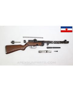 M49/57 SMG Parts Kit w/ Torch Cut Receiver, Cracked Stock, Yugoslavian, 7.62x25 *Good* 