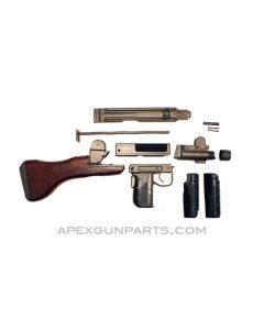 UZI Parts Kit w/Cracked Wooden Stock, Includes Front Trunnion, 9mm Luger *Very Good* 