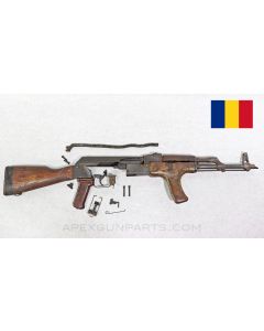 Romanian M63 AKM Parts Kit, w/ Populated Barrel, Laminated Wood Stock & Forward Grip, "G" Marked, Matching 7.62X39 *Good / Rusty*