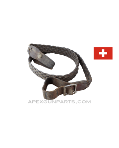 Swiss Schmidt-Rubin K31 Club Sling, Braided Leather *Good*