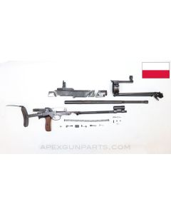 DTM Parts Kit, w/ Torch Cut Receiver & Drilled Demilled Barrel, Collapsible Stock and Bipod, Polish, 7.62X54r *Very Good* 