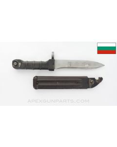Bulgarian Arsenal Circle 10 AK-74 Bayonet w/ Black Polymer Grip & Plum Polymer Scabbard *Good*