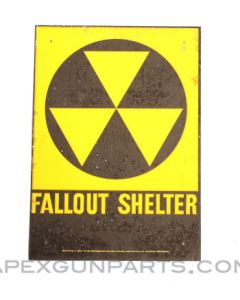Civil Defense Fallout Shelter Sign, Steel 1960’s Era, FS2 *Weathered* 