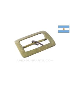 Argentina Belt Buckle, Brass, w/ Light Paint *Good*