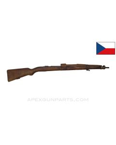 Czech VZ-24 Mauser Stock Set, Complete, w/ German WW2 Plugged Wrist Swivel, VVV Marked, 38", Wood, *Fair*