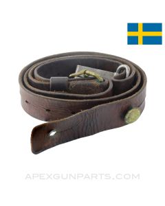 Swedish Mauser Sling, w/ Clasp, Leather, *Good* 