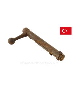 Turkish M98 Bolt, Stripped, Long Root, Straight Handle *Fair / Rusty*