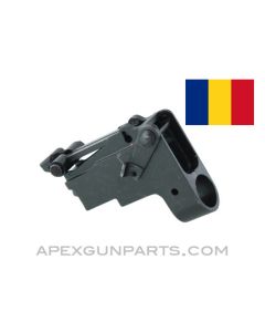 Romanian AKM Rear Sight Block Assembly, Complete w/Leaf, Blued, 7.62x39, *NEW* 