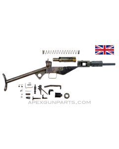 STEN Mk 2 SMG Parts Set, With 7.75&quot; Blaster Barrel, &quot;T&quot; Stock, 9mm Luger, *Good* 