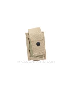 MOLLE II 40 MM High Explosive Single Grenade Pouch, Tan Canvas *Good*