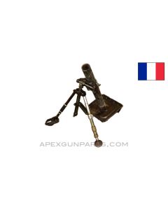 Brandt Mle 1935 Mortar, w/Bipod & Base Plate, Demilled Tube, 60mm *Good*