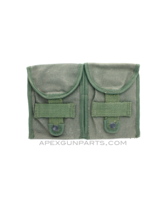.308 20rd Magazine Pouch, 2 Pocket, OD Green Canvas, Late *Fair* 