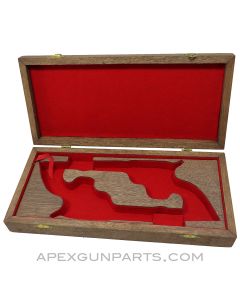 Dual Single Action Revolver Case, w/ Red Felt Lining, Wood *Good* 