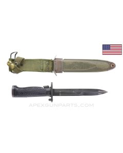 US M5A1 Bayonet, Imperial Marked, w/ M8A1 Scabbard, Fits M1 Garand Rifle *Good* 
