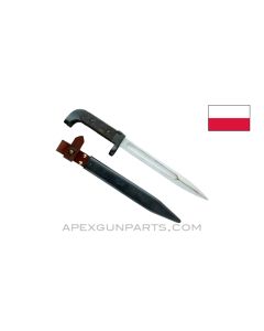 Polish AK-47 Type 1 Bayonet and Scabbard, Brown Bakelite, *Good* 