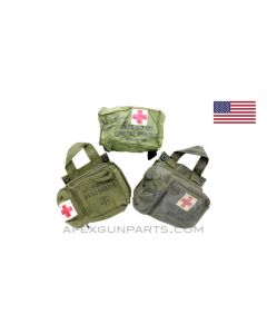 U.S. Pilot First Aid Kit Pouch, OD Green, Multiple Types, *Good* 