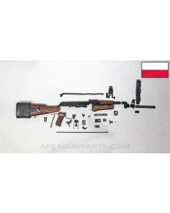 Polish KbK Model "G" Milled AK-47 Parts Kit, w/Rubber Boot & Grenade Launching Sights and Spigot, Wood Furniture, Matching, 7.62X39 *Excellent*