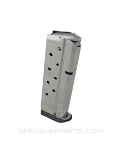 Colt 1911 Government / Commander Magazine, 9rd, Stainless w/ Removeable Rubber Base Pad, .38 Super *NOS*