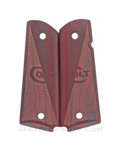 Colt 1911 Grip Panel Set,  Stained Wood, Brown *NOS*