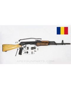 Romanian M63 AK Parts Kit, w/16 Inch CL CHF Populated Barrel,  Wood Stock, Slotted Flash Hider, 7.62x39 *Very Good*