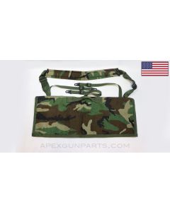 M249 / M240B Spare Barrel Bag, w/ Shoulder Strap, Woodland Camo Pattern *NOS*