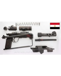Egyptian Port Said M45 Parts Kit, w/ Barrel, Side Folding Stock & Torch Cut Demilled Receiver Section, 9X19 *Very Good*