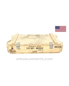 M20 Bazooka M28A2 Anti-tank Rocket Ammunition Wooden Crate, S9JNA, *Good* Sold *As Is* 