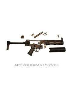 H&K MP5SD Parts Kit, 8.5" BBL, 4 Position Lower (0, 1, 2, F), 2 Position A3 Collapsible Stock, 9mm NATO, *Very Good* 