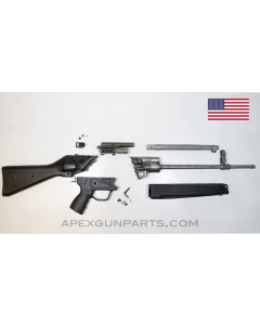 C93 Rifle Partial Parts Set, w/ US Made Barrel, Black Polymer Furniture, .223 / 5.56, *Good*
