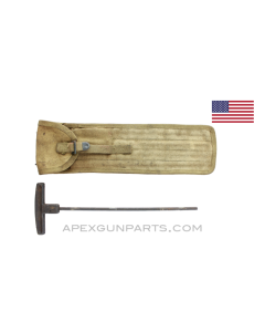 M1 Cleaning Rod Case with Handle, Khaki Tan Canvas *Good* 
