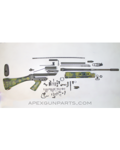 Rhodesian FAL Rifle Parts Kit, 21" Barrel, Camo Painted Stock & HG, 7.62X51 NATO *Very Good*  