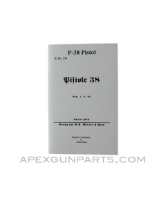 P-38 Pistol Operator's Manual, Translation From Original, Paperback, *NEW*